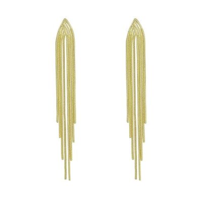 Gold Plated Beautiful Korean Chain Tassel Earrings