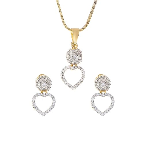 Gold Plated Gold Plated and Cubic Zirconia Pendant for Women's & Girl's