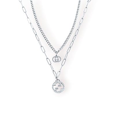 Two Chain Style Double Tone Necklace for Women, Stylish Layered Chain Jewelry, Trendy Dual Tone Fashion Necklace for Party